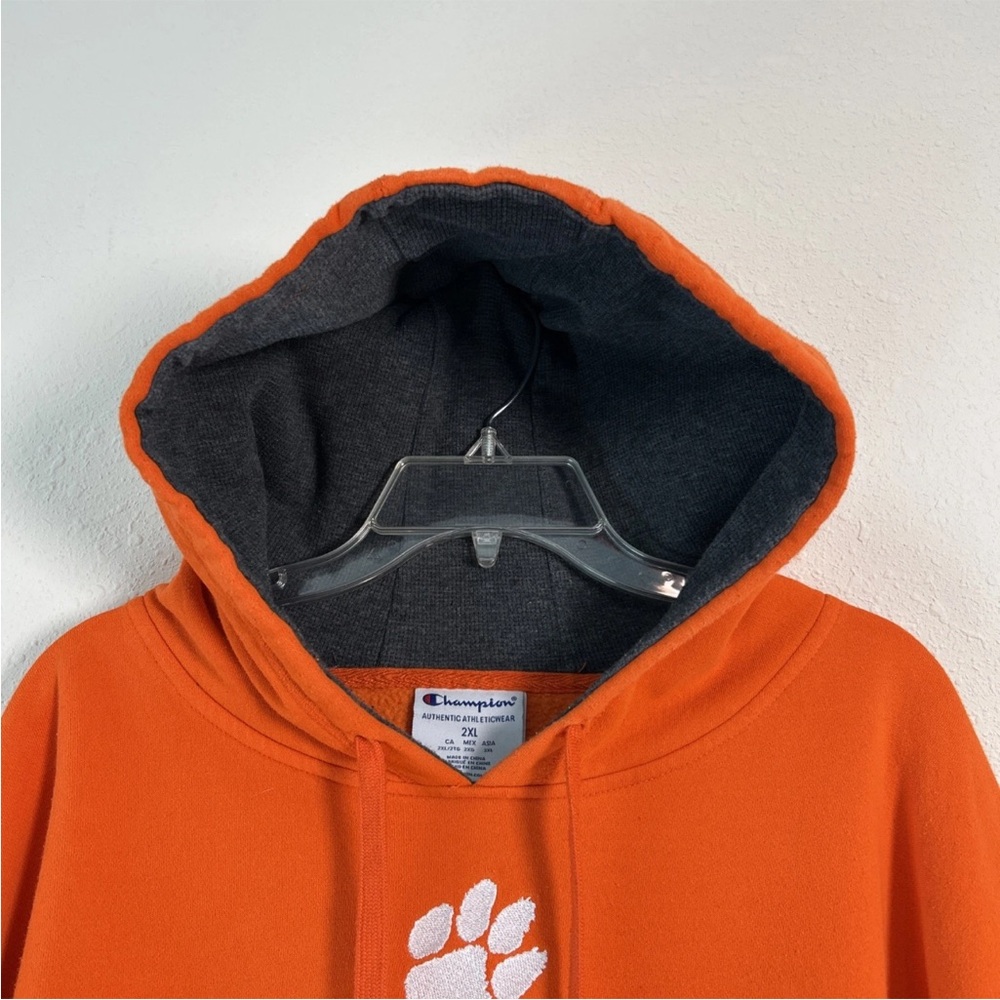 Champion Clemson Tigers Embroidered Hoodie Sweatshirt Fleece Men’s Size 2XL - Picture 6 of 13